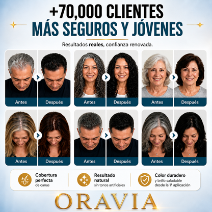 ELIMINA TUS CANAS PARA SIEMPRE DESDE LA PRIMERA APLICACIÓN CON ORAVIA/500ML